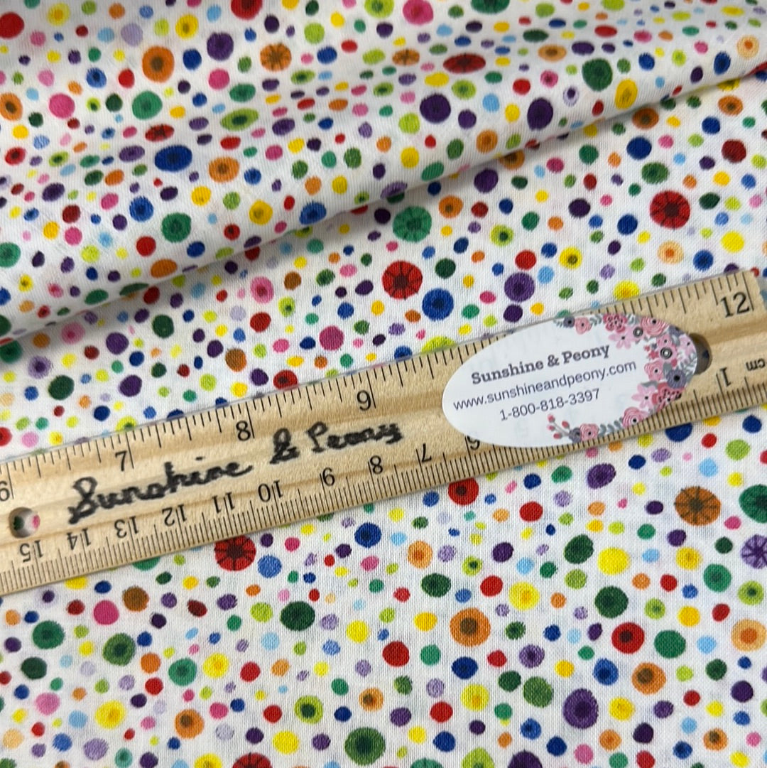 Wilmington Prints - Glass Beads - White  - By Hello Angel Essentials for Wilmington Prints - Priced per Half Metre