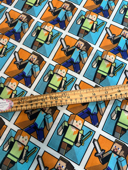 Springs Creative - Minecraft - Steve and Alex Grid - Priced per half metre