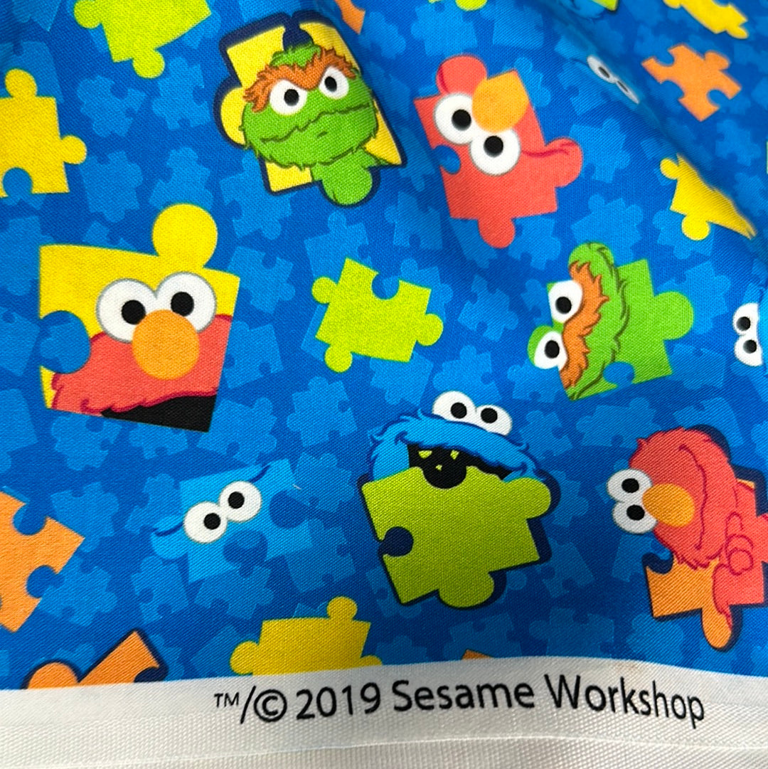 Sesame Street - Puzzle Pieces Royal Blue