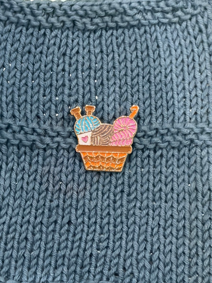 Enamel Pin  - Yarn in a basket