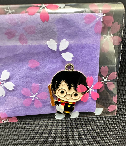 Enamel Charm - Little boy with glasses and scarf  - Charm