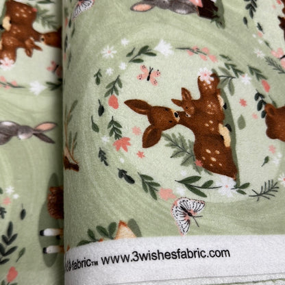 Last 12.5” x width of fabric Flannel - 3 Wishes - Baby In Bloom Flannel by Jo Taylor Collection - Picture Perfect