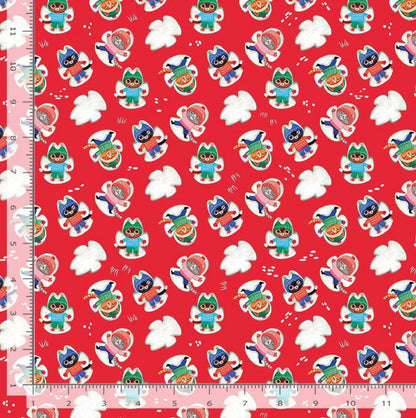 Dear Stella - Whisker's Wonderland - Flame - Snow Angels  - Miriam Bos Collection - New for 2026 - Sold by the half metre