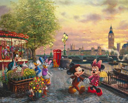 Panneau Disney - Panneau Disney Mickey et Minnie à Londres 36 pouces - Panneau 36" x 43/44"