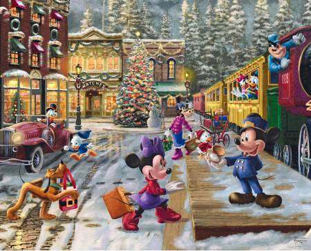 Disney Panel - Disney Mickey & Minnie Candy Cane Express 3 - Panel 36" x 43/44"