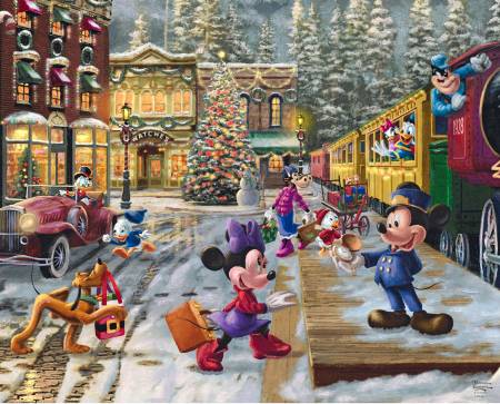 Panneau Disney - Disney Mickey et Minnie Candy Cane Express 3 - Panneau 36" x 43/44"