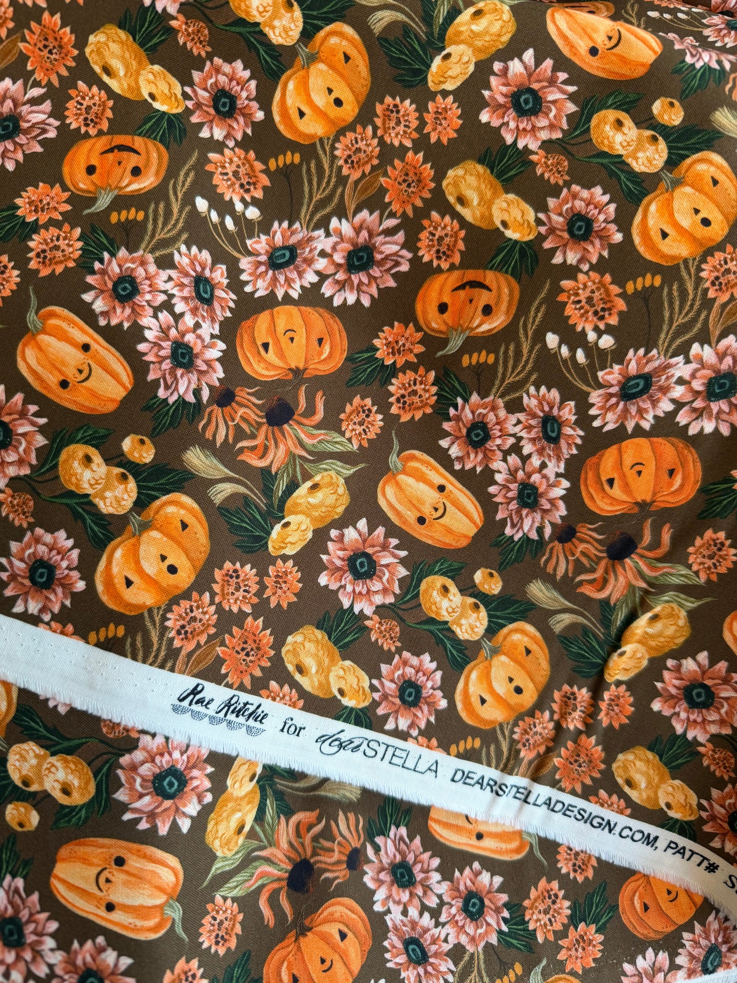 Dear Stella - Cozy Ghost Collection - Let's get smashed - Toffee - By Rae Ritchie for Dear Stella - Priced by the Half Metre