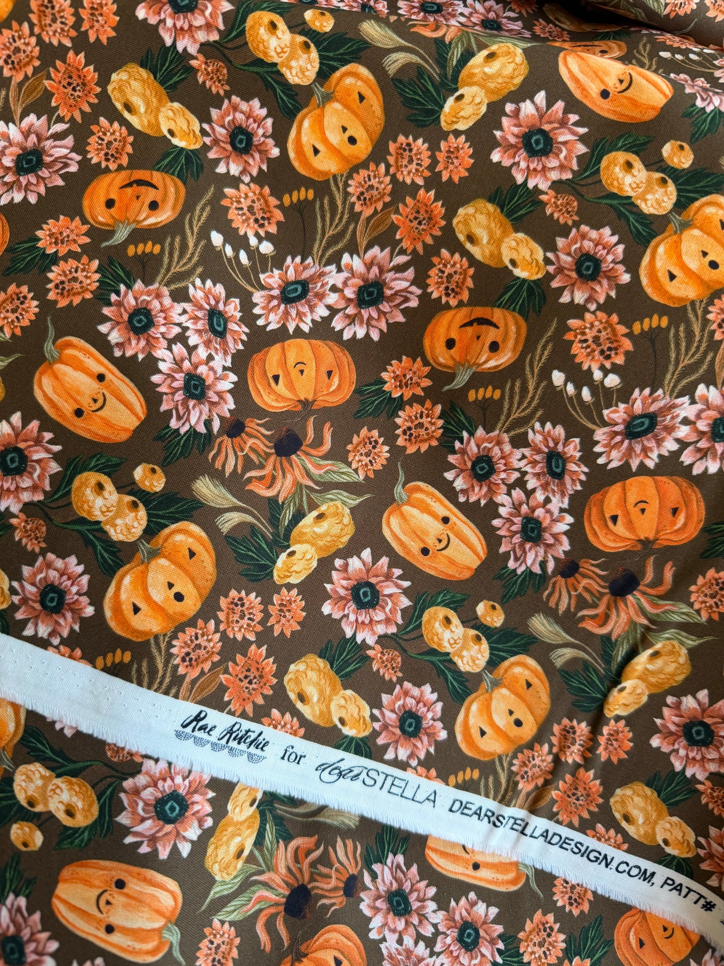 Dear Stella - Cozy Ghost Collection - Let's get smashed - Toffee - By Rae Ritchie for Dear Stella - Priced by the Half Metre