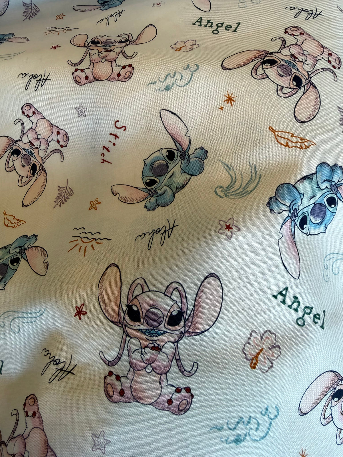 Springs Creative - Stitch and Angel Sketch  - Priced per half metre