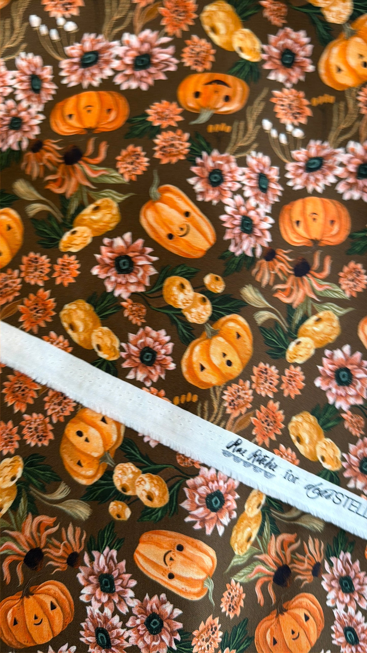 Dear Stella - Cozy Ghost Collection - Let's get smashed - Toffee - By Rae Ritchie for Dear Stella - Priced by the Half Metre