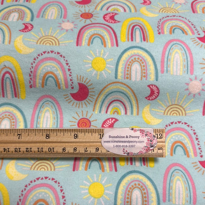 Flannel - 3 Wishes - Friendship Forest - Rainbows and Sunshine - Turquoise