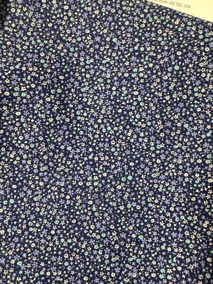Robert Kaufman Fabrics - Petite Garden Blues by Sevenberry - Mini Flower Blooms - Navy - Priced by the Half Metre