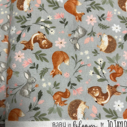 Last cut 19" x width of fabric - Flannel - 3 Wishes - Baby In Bloom Flannel by Jo Taylor Collection - Babies in Bloom