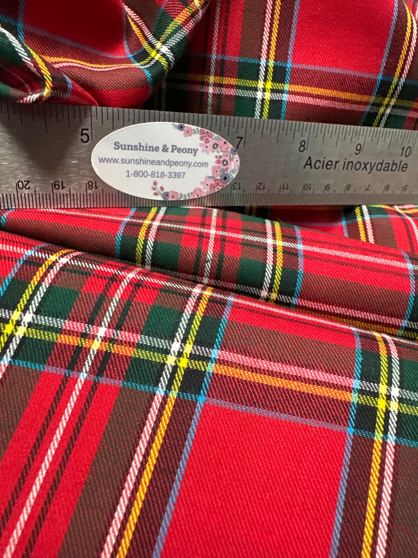 House of Wales Plaid Collection by Robert Kaufman - Red - Priced per half metre