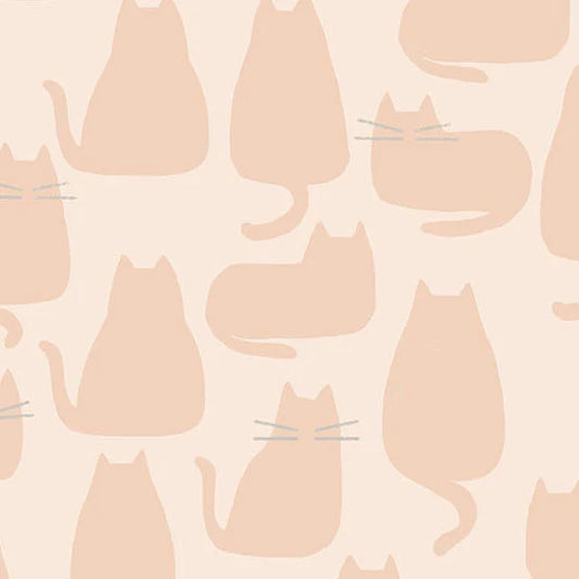 Andover Fabrics - Whiskers and Dash by Andover - Cats - Blush