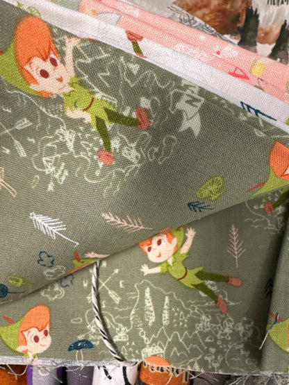 Neverland - Peter Pan and Tinker Bell Pixie magic - Fat Quarter Bundle