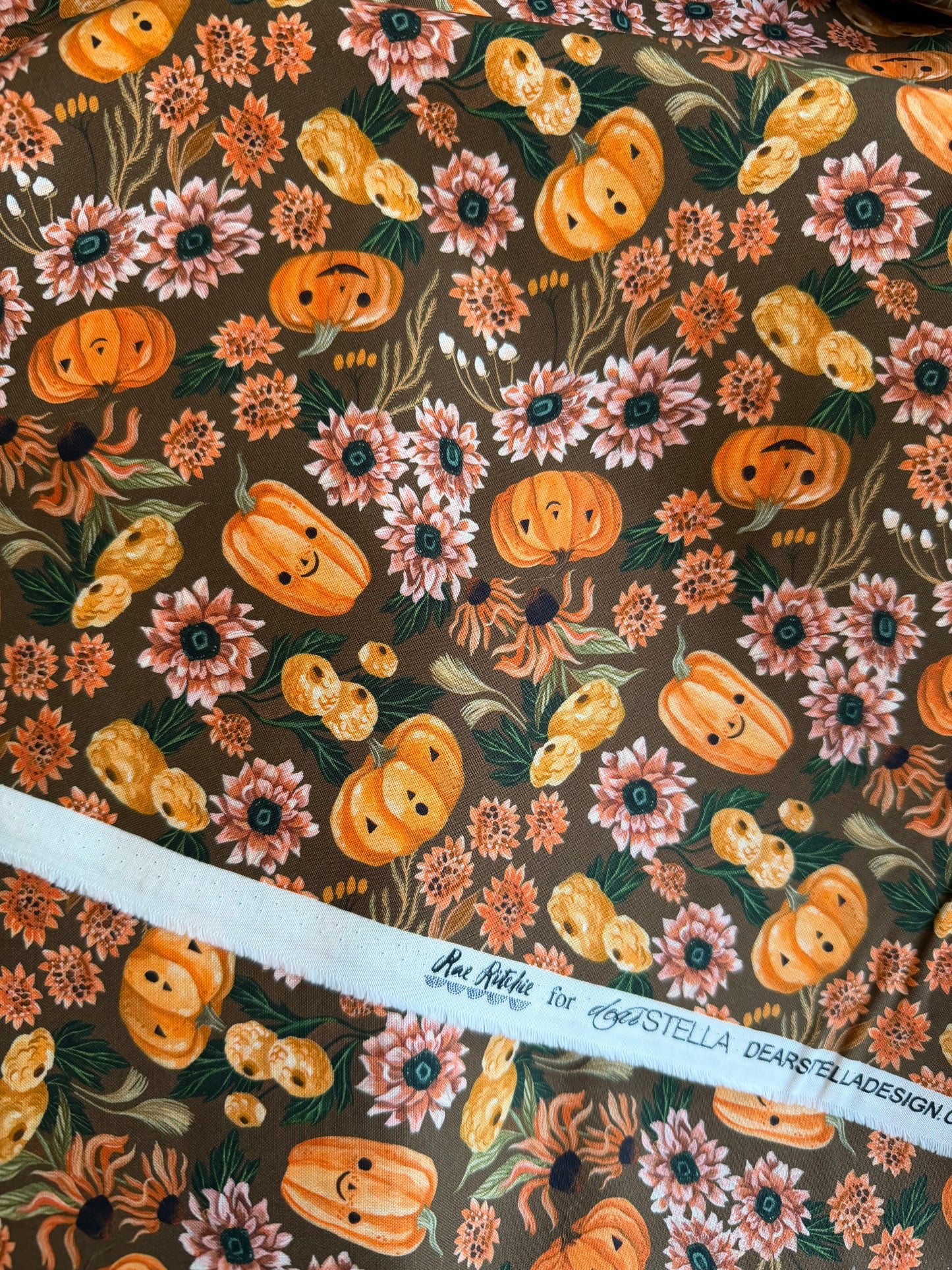 Dear Stella - Cozy Ghost Collection - Let's get smashed - Toffee - By Rae Ritchie for Dear Stella - Priced by the Half Metre