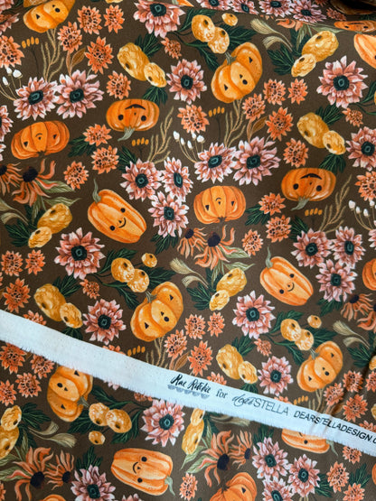 Dear Stella - Cozy Ghost Collection - Let's get smashed - Toffee - By Rae Ritchie for Dear Stella - Priced by the Half Metre
