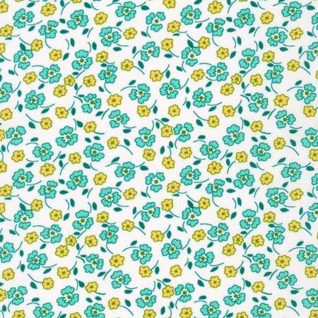 Robert Kaufman - Flowerhouse Little Blossoms - Azure - Priced per Half Metre