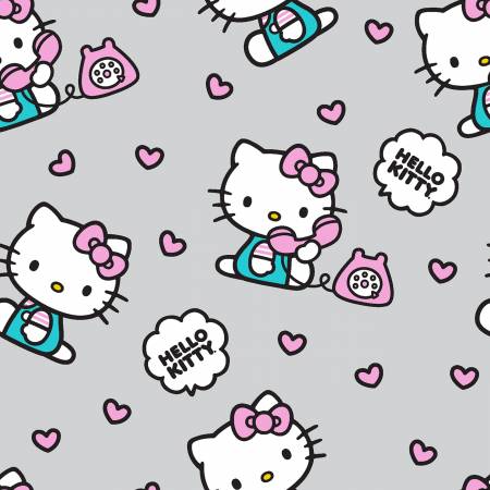 Springs Creative - Hello Kitty - Telephone Hearts - Grey