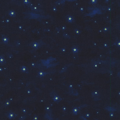 Robert Kaufman - Night Owls - Stars Midnight -  Priced per half metre