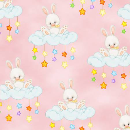 New Flannel - Pink Bunny Comfy Flannel - Priced per half metre