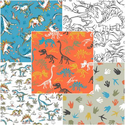 Flanelle - 3 souhaits - Flanelle totalement rugissante par Josh Rey Collection - Dino Tracks - Vert - Prix au demi-mètre