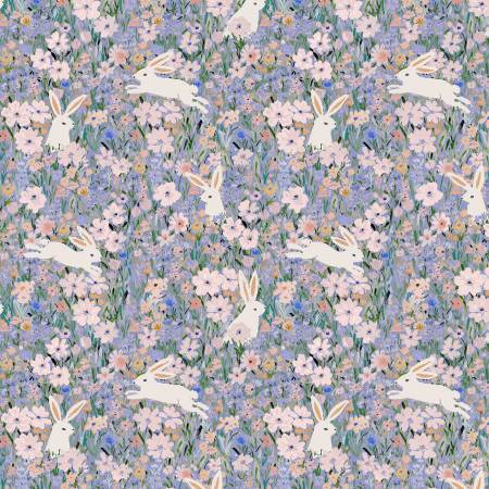 Dear Stella  -  Spring it On - Multi Bunny - Sterling - Quilting Cotton - Priced by Half Metre