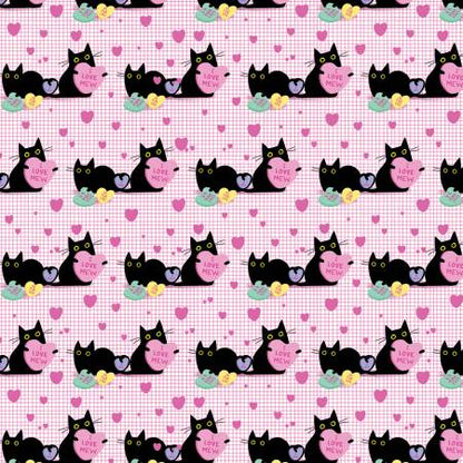 Dear Stella - I Love Mew -  White - from the Hugs N Purrs Collection by Leezaworks for Dear Stella - Priced by the Half Metre