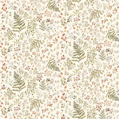 Dear Stella - Little Fawn and Friends - Autumn Fern &  Leaves - Cream