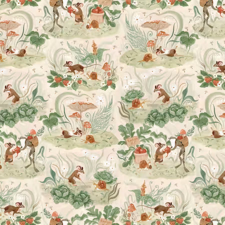 Dear Stella - Country Mouse - Vanilla - By Rae Ritchie for Dear Stella - Priced by the Half Metre