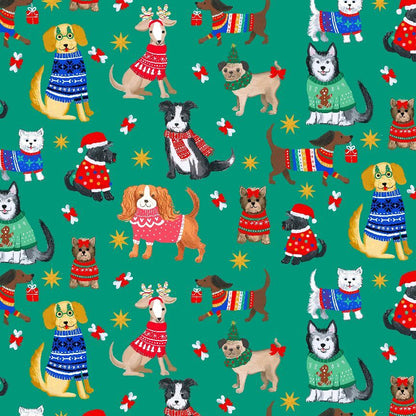 Dear Stella - Santa's little helper - Emerald  - New for 2026 - Sold by the half metre