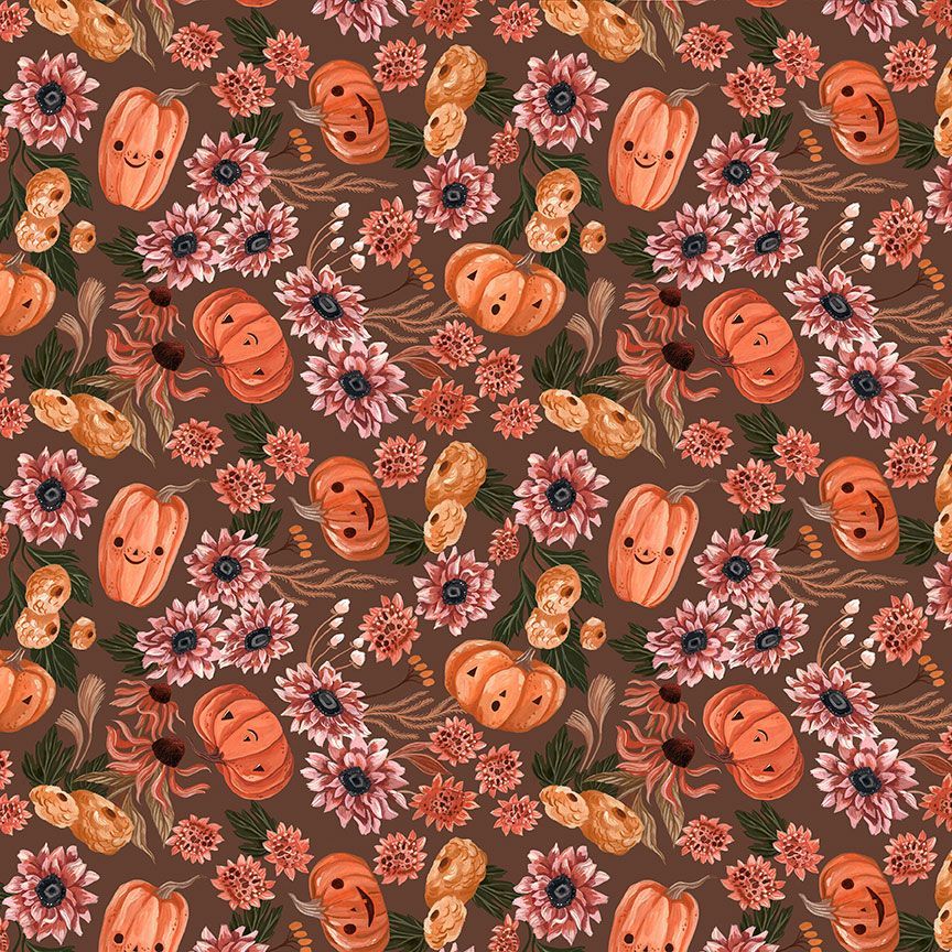 Dear Stella - Cozy Ghost Collection - Let's get smashed - Toffee - By Rae Ritchie for Dear Stella - Priced by the Half Metre
