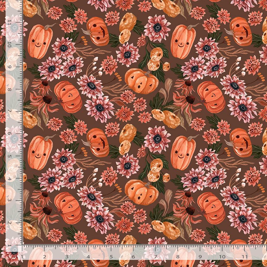 Dear Stella - Cozy Ghost Collection - Let's get smashed - Toffee - By Rae Ritchie for Dear Stella - Priced by the Half Metre