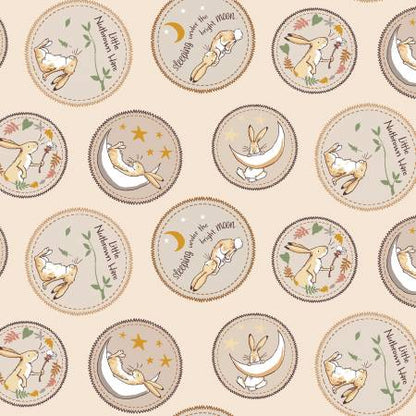 Clothworks - Guess How Much I Love You 2024 Collection - Badges - Light Caramel -  Priced by the half metre