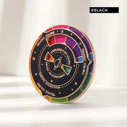 Color Wheel Enamel Pin - Black/Gold