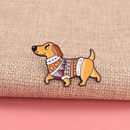 Enamel Pin  - Cute Dachshund in a sweater