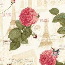 Robert Kaufman - La Vie en Rose - Floral Paris - Natural