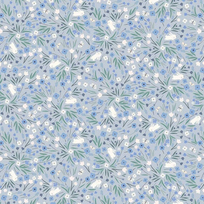 Dear Stella  -  Dreamtopia - Bunny floral - Sterling - Quilting Cotton