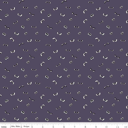 Riley Blake - Spooky Hollow Eyeballs Eggplant Glows in the Dark