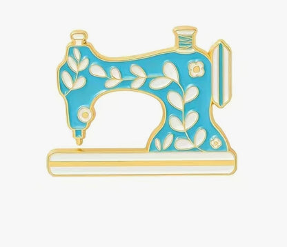 Enamel Sewing Machine Brooch / Pin