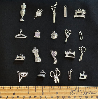 Antique Inspired Sewing Charms for Jewelry Making, Crafting and Journaling