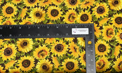 Fall Splendor -  Sunflowers on Brown - Packed