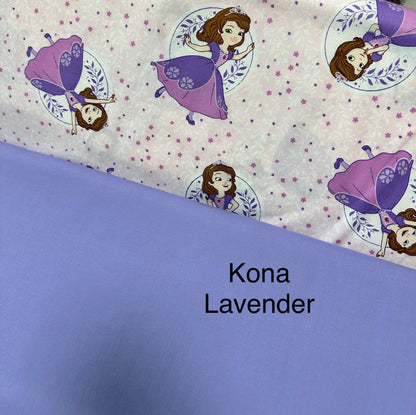 Last cut from bolt - approx 34.5” x width of fabric - Disney - Sofia the First Collection - Poses - Light Pink