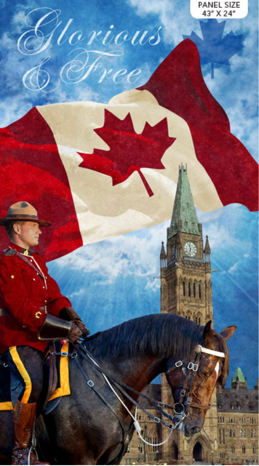 Panel - Northcott Fabrics - Oh Canada - RCMP and Canadian Flag