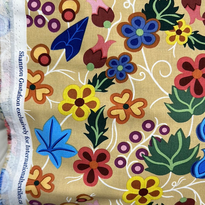 Last cut from bolt - 16.5" x width of fabric - Shannon Gustafson - SG Floral 1 - Ivory