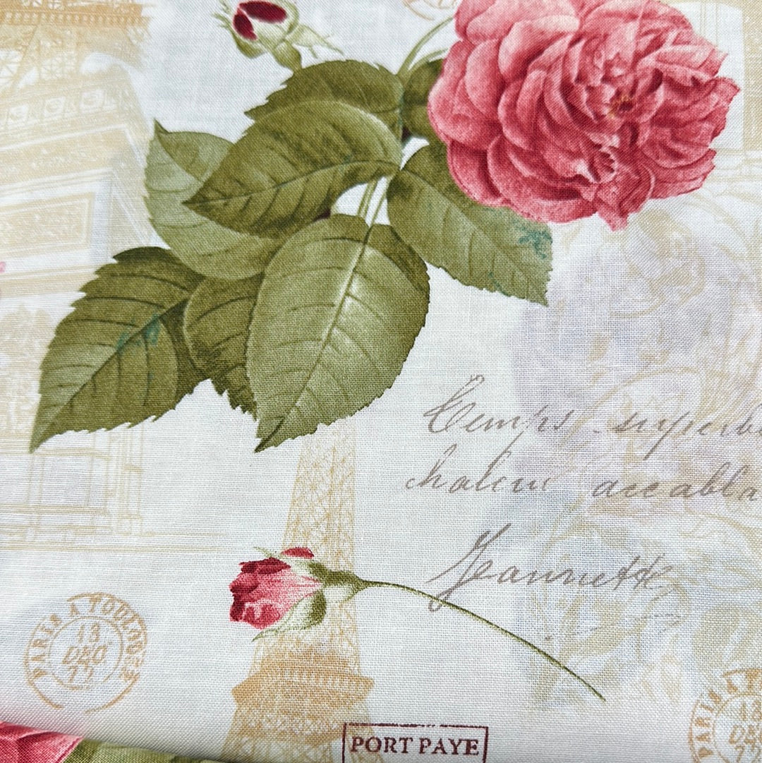 Robert Kaufman - La Vie en Rose - Floral Paris - Natural