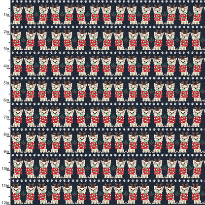 3 Wishes Fabric -  Santa Paws Santa’s Helper - Navy