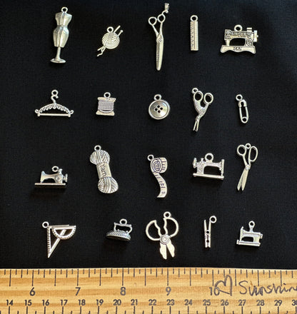 Antique Inspired Sewing Charms for Jewelry Making, Crafting and Journaling