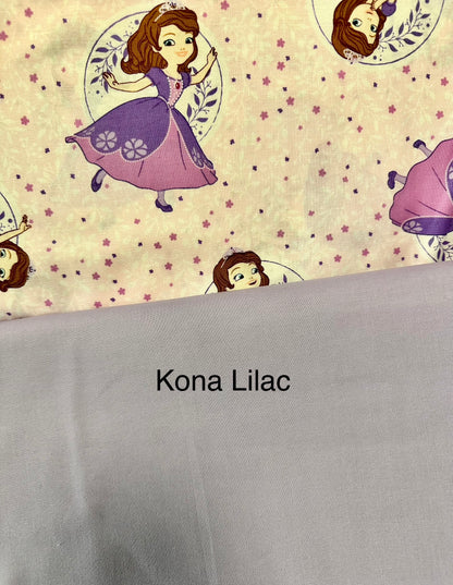 Last cut from bolt - approx 34.5” x width of fabric - Disney - Sofia the First Collection - Poses - Light Pink